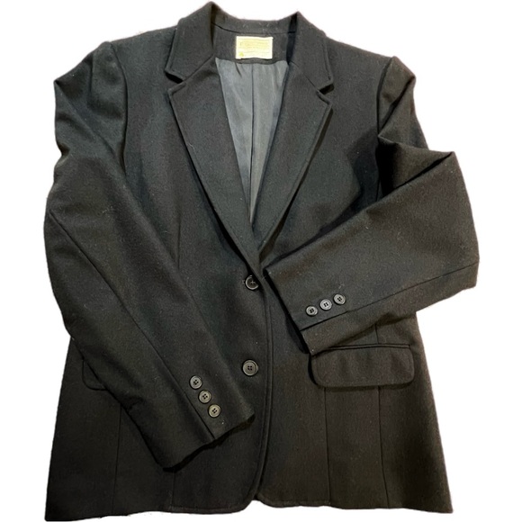 VINTAGE Pendleton classic black wool blazer jacket coat academia 80s 90s‎ - Picture 1 of 12